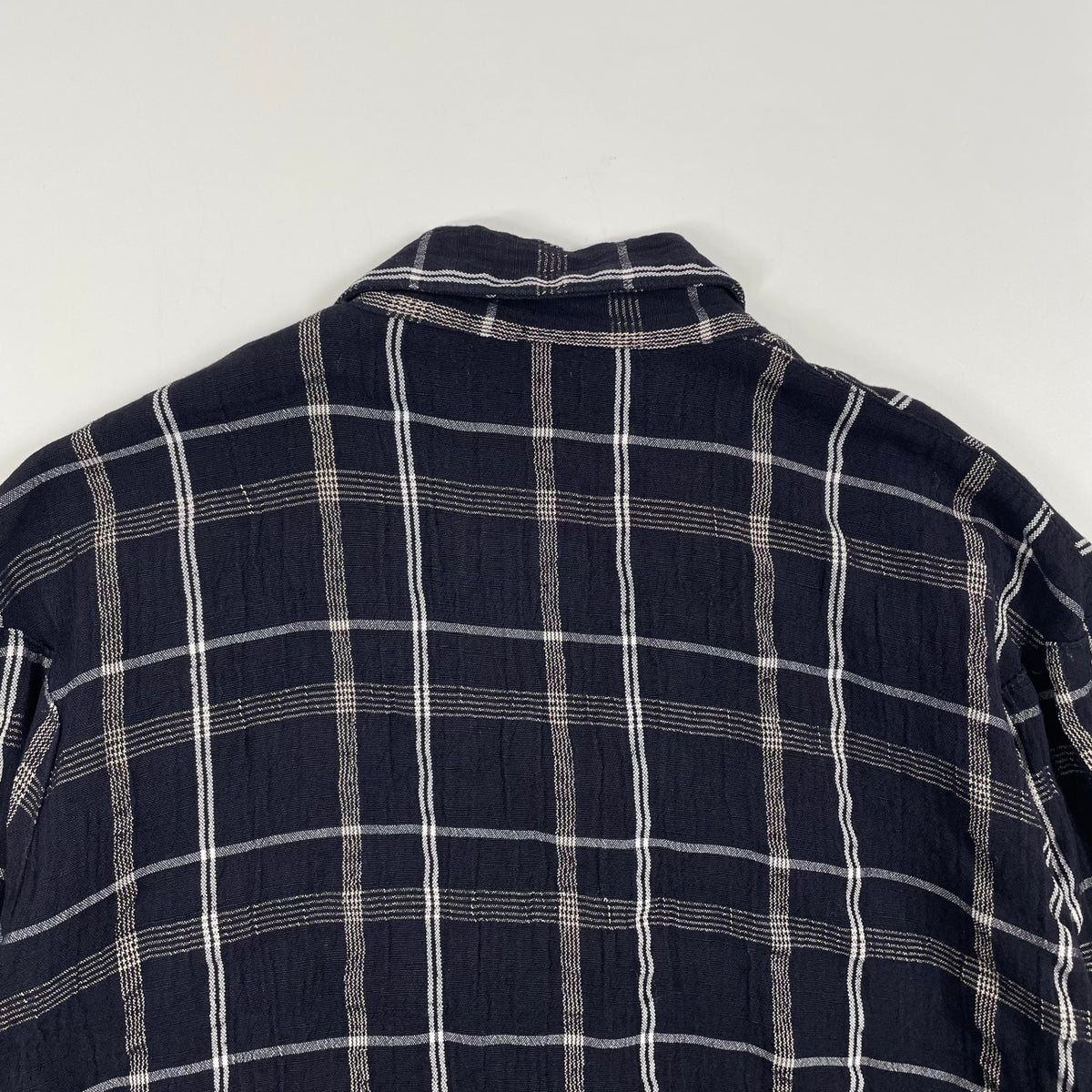 EURO VINTAGE / リンクルチェックジャケット ネイビー SIZE:S