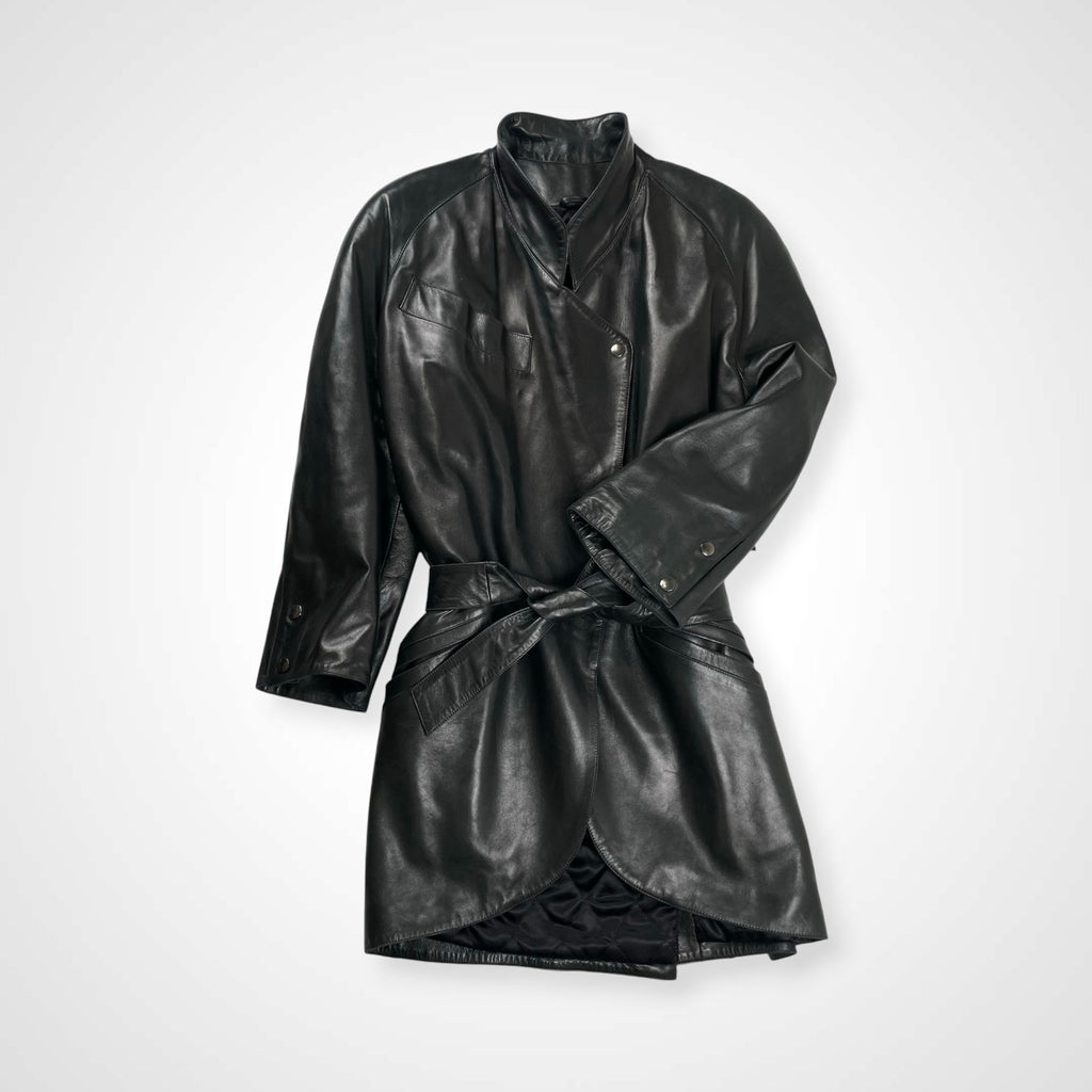 CLAUDE MONTANA クロードモンタナ / アーカイブレザーコート ブラック SIZE:36