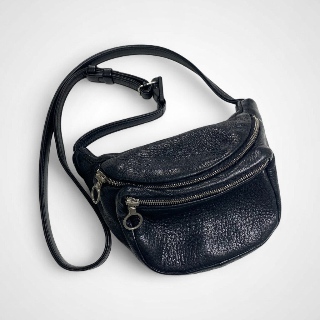 Aeta アエタ / DEER LEATHER WAIST POUCH S ブラック 参考定価：38,000+tax