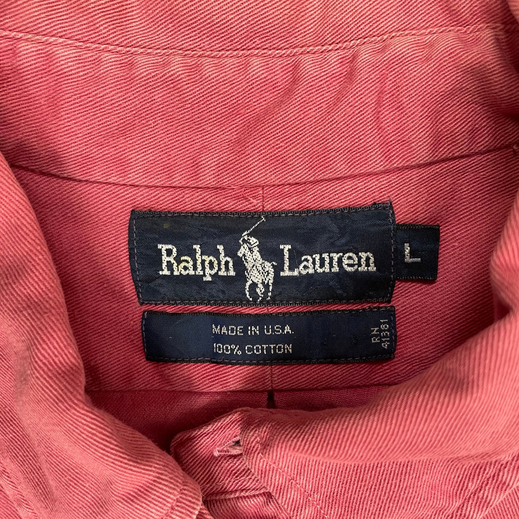 RALPH LAUREN ラルフローレン / USA製 ヴィンテージボタンダウンシャツ ピンク SIZE：L