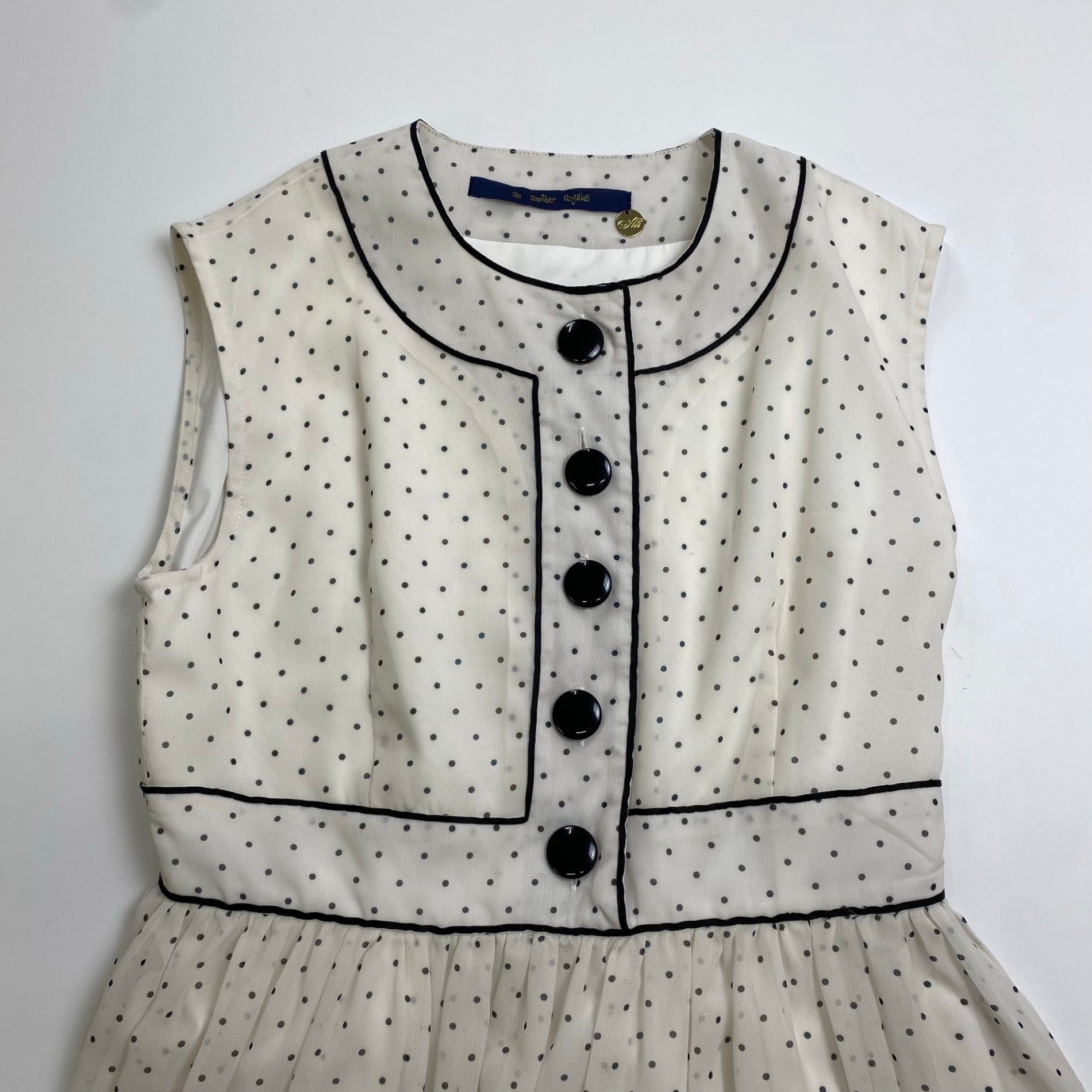 an another angelus アン アナザー アンジェラス / 配色ラインシアードットワンピース 参考定価：16,000+tax