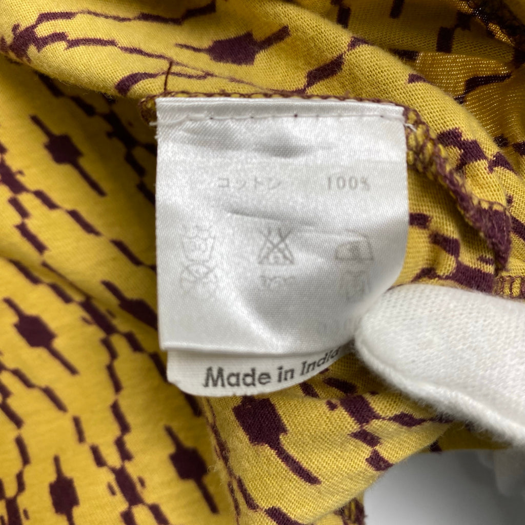 10SS DRIES VAN NOTEN ドリスヴァンノッテン / 総柄 コットンポロシャツ イエロー×パープル SIZE：S