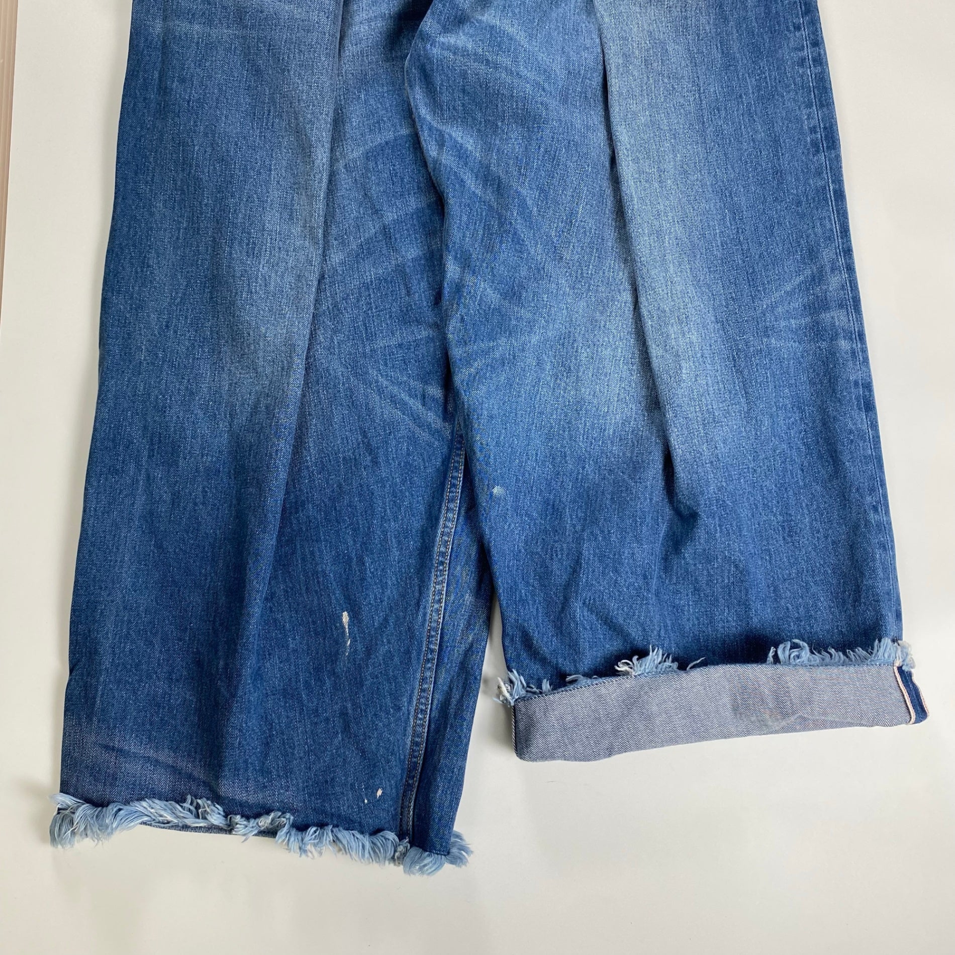 MAISON SPECIAL メゾンスペシャル / フォールドタックベルテッドハイパーワイドデニムパンツ 参考定価：19,800+tax SIZE:0