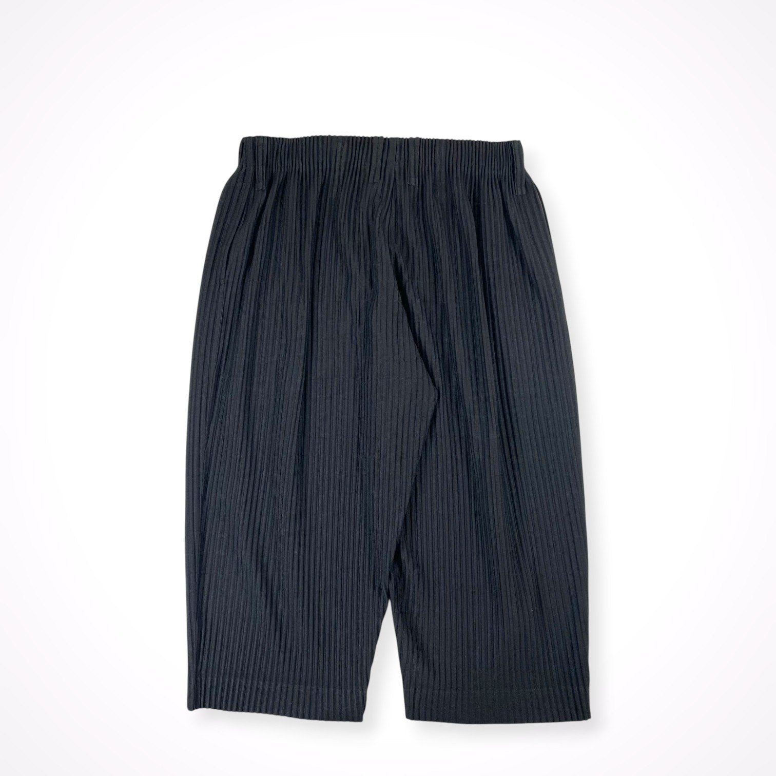 HOMME PLISSE ISSEY MIYAKE / 23年 7分丈プリーツワイドパンツ ブラック SIZE：3