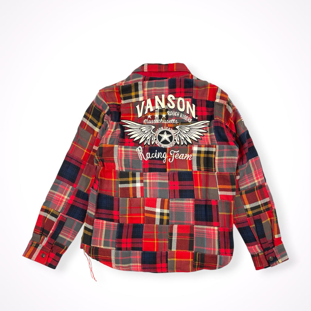 vanson / ヘビーネルチェック パッチワークシャツ 未使用品 参考定価：15,800+tax SIZE:L