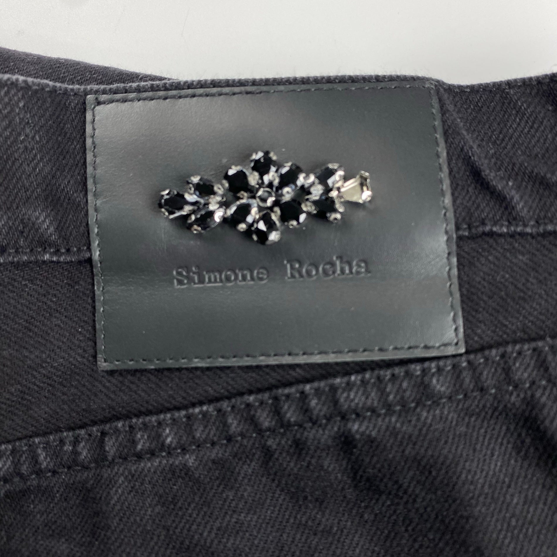 Simone Rocha シモーン ロシャ / Embellished Straight Workwear Denim ダブルニー デニム DOVER STREET取扱い 参考定価：110,000程度 SIZE：S