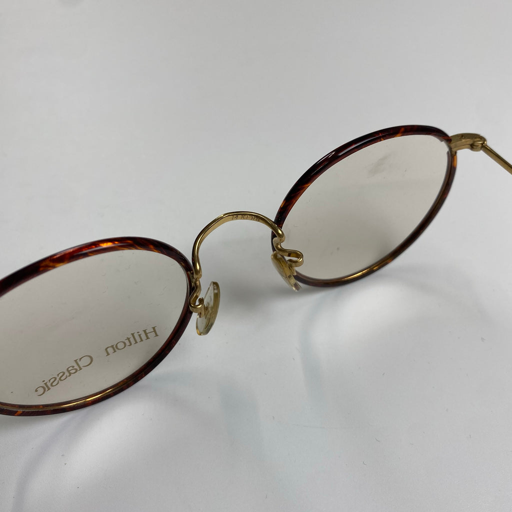 デッドストック 70s Hilton Classic / セル巻 パント型 デモレンズ入り 14K RG Chestnutカラー