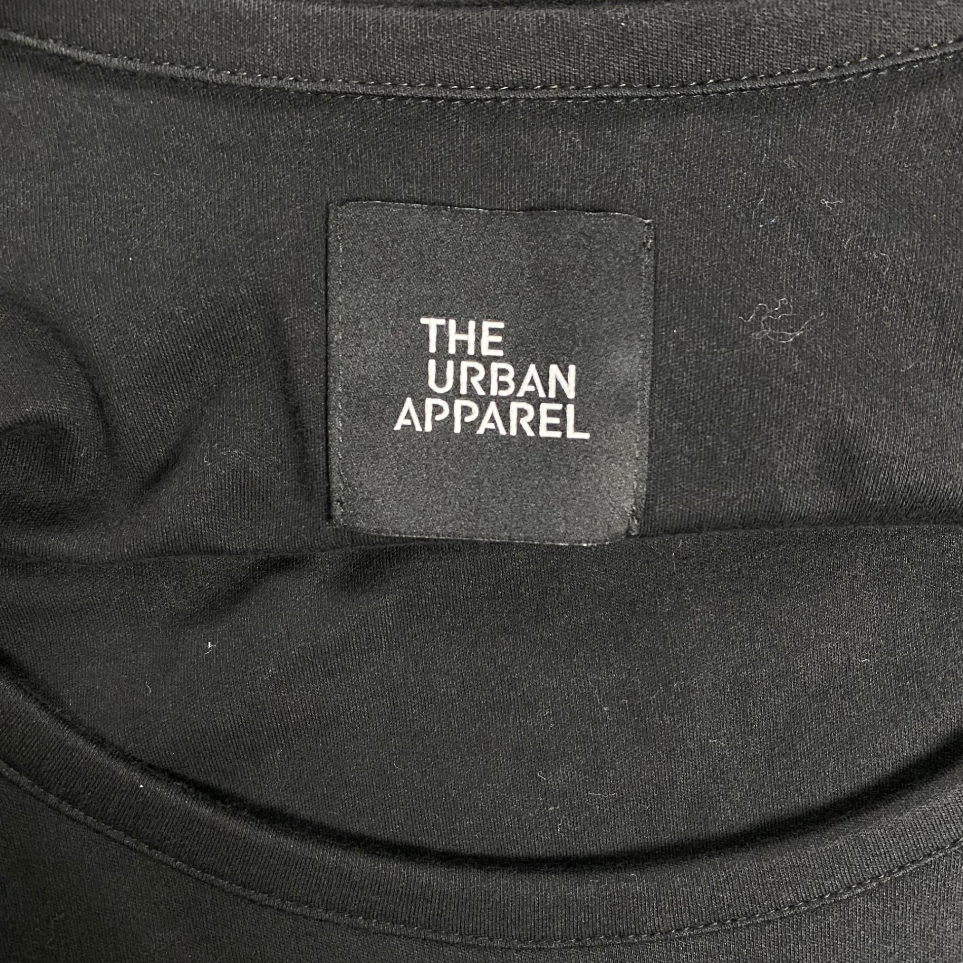 THE URBAN APPAREL / フーディTEE 半袖パーカー ブラック コットン100％