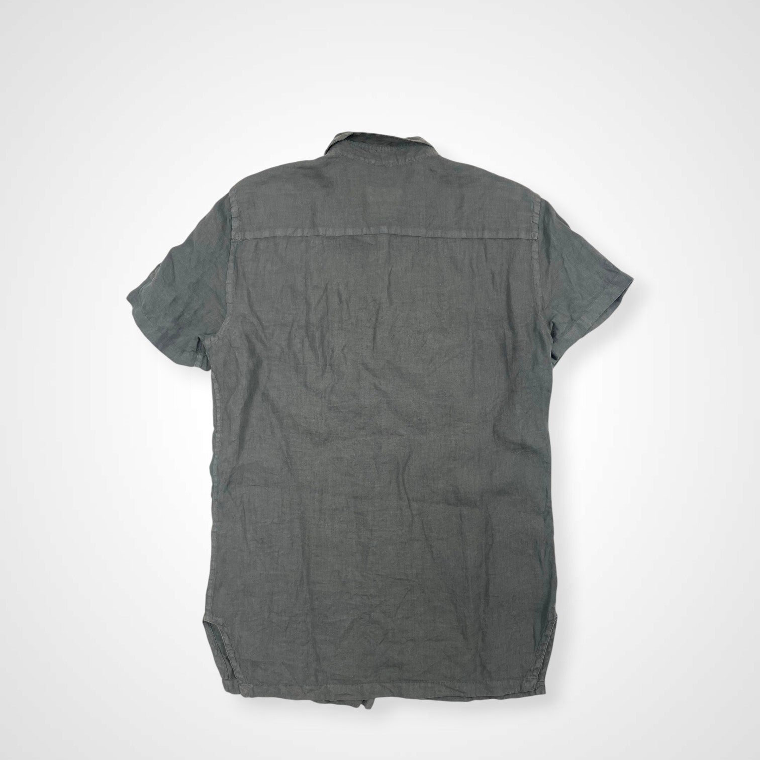 EMPORIO ARMANI エンポリオ アルマーニ / オールドリネンシャツ グレー SIZE：39