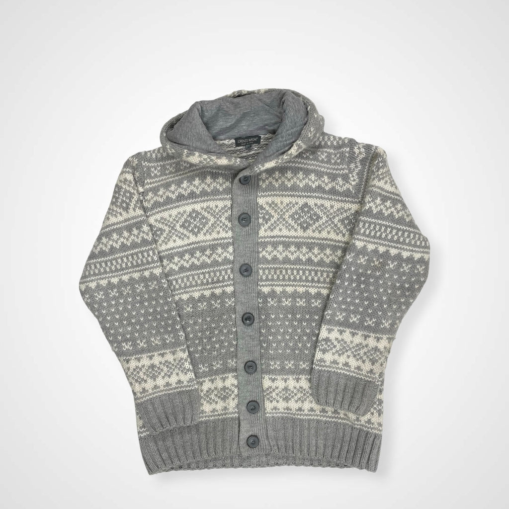 LORENZO MAGNI ロレンツォ マグニ / ノルディックニットパーカー イタリア製 参考定価：26,000程度 SIZE:L