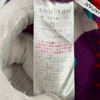 SOU･SOU / 貫頭衣 赤と紫の花 知多木綿 京型友禅 SIZE:FREE