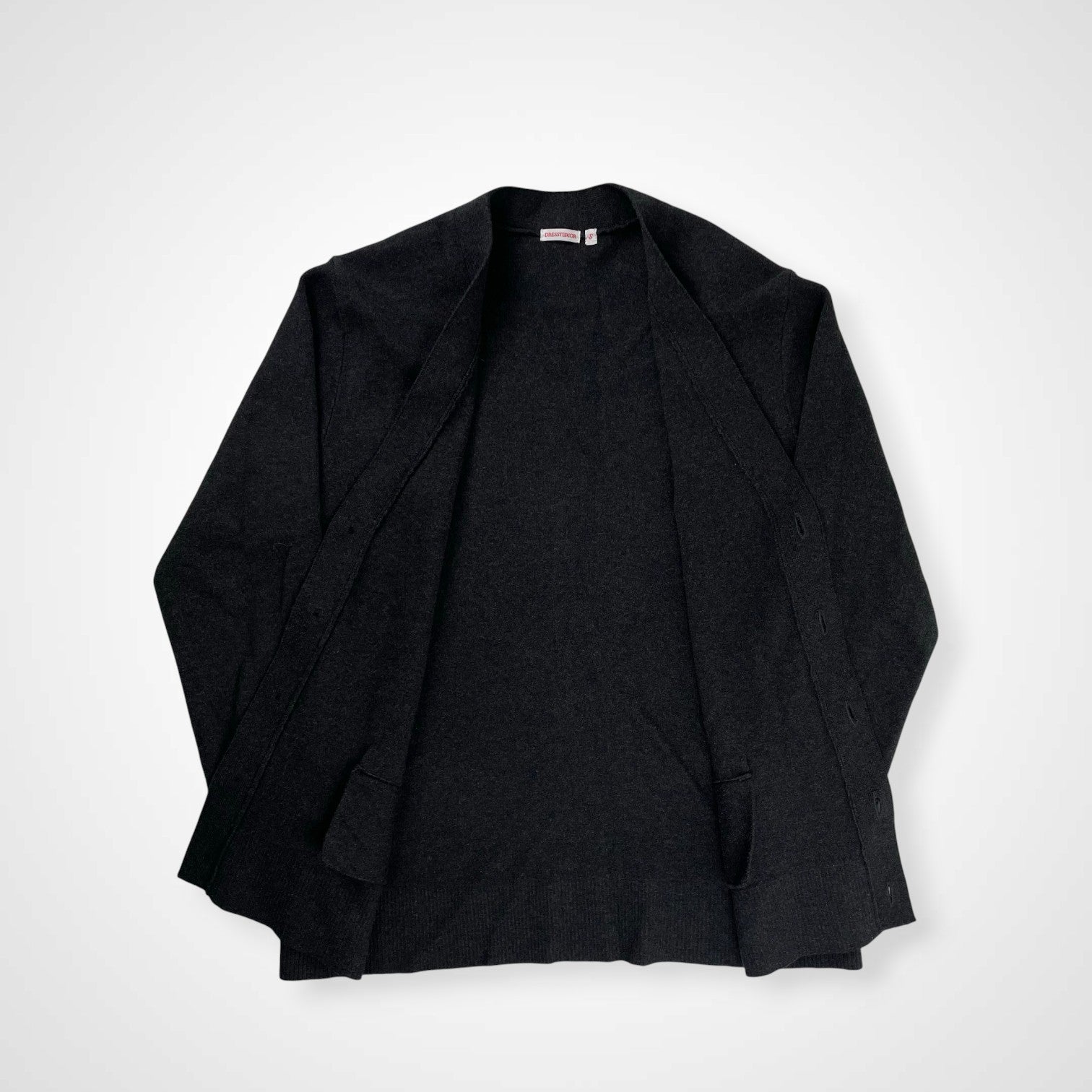 DRESSTERIOR ドレステリア / コットンカシミヤ スムースカーディガン グレー Safari12月号掲載 参考定価：17,000+tax SIZE:S