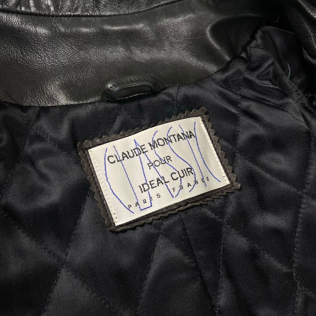 CLAUDE MONTANA クロードモンタナ / アーカイブレザーコート ブラック SIZE:36