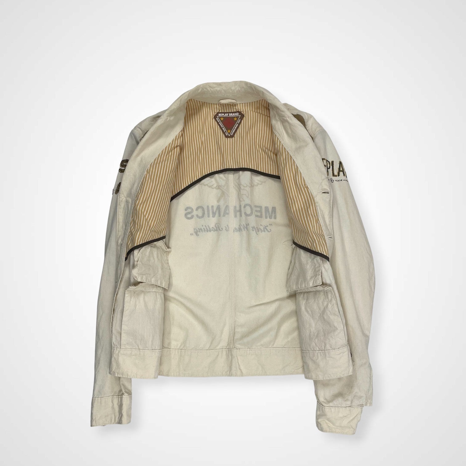 REPLAY リプレイ / コットンリネンジャケット ウイングプリント SIZE：M