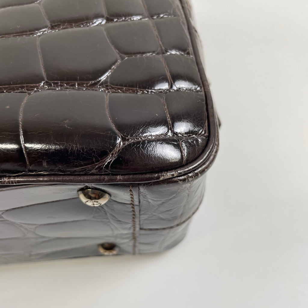 GIORGIO ARMANI / 90-00s ヴィンテージ クロコ型押しハンドバッグ 参考定価：400,000程度