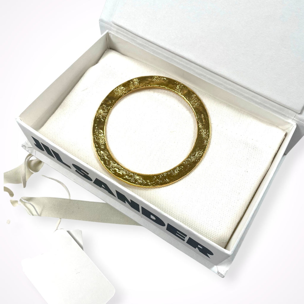 JIL SANDER ジルサンダー / ゴールドサークル型バングル ブレスレット 参考定価：80,000程度 SIZE:M