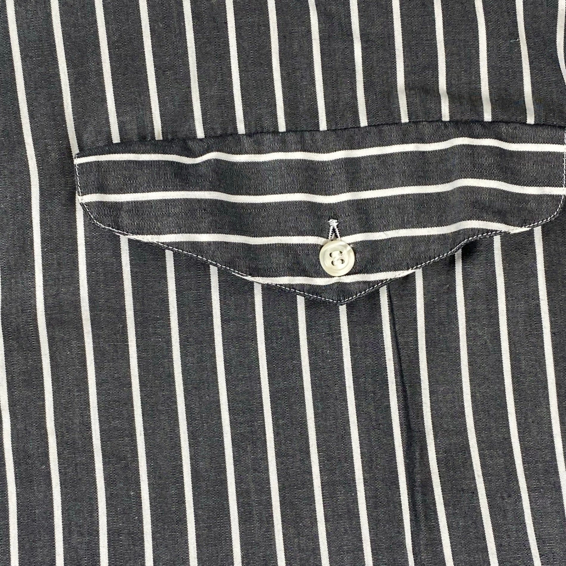 V2 BY VERSACE ベルサーチ ベルサーチェ ヴィンテージ / ストライプ シャツ ボタンダウン ビッグシルエット SIZE：M（XL程度）