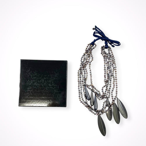 GIORGIO ARMANI / 淡水パール×ストーンネックレス 箱付 参考定価：160,000程度