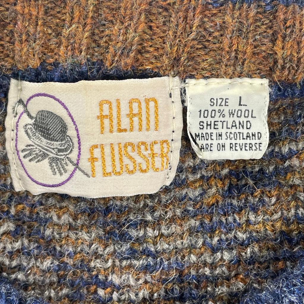 ALAN FLUSSER アランフラッサー / シェットランドウールニット MADE IN SCOTLAND SIZE:L