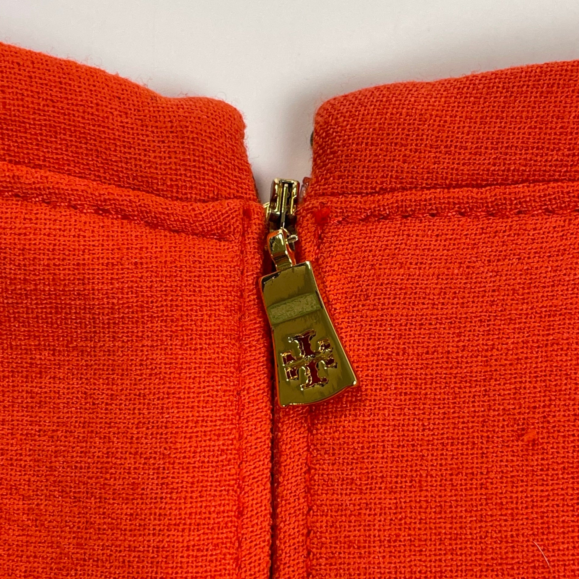 TORY BURCH トリーバーチ / ジップデザインワンピース オレンジ 参考定価：50,000程度 SIZE：6
