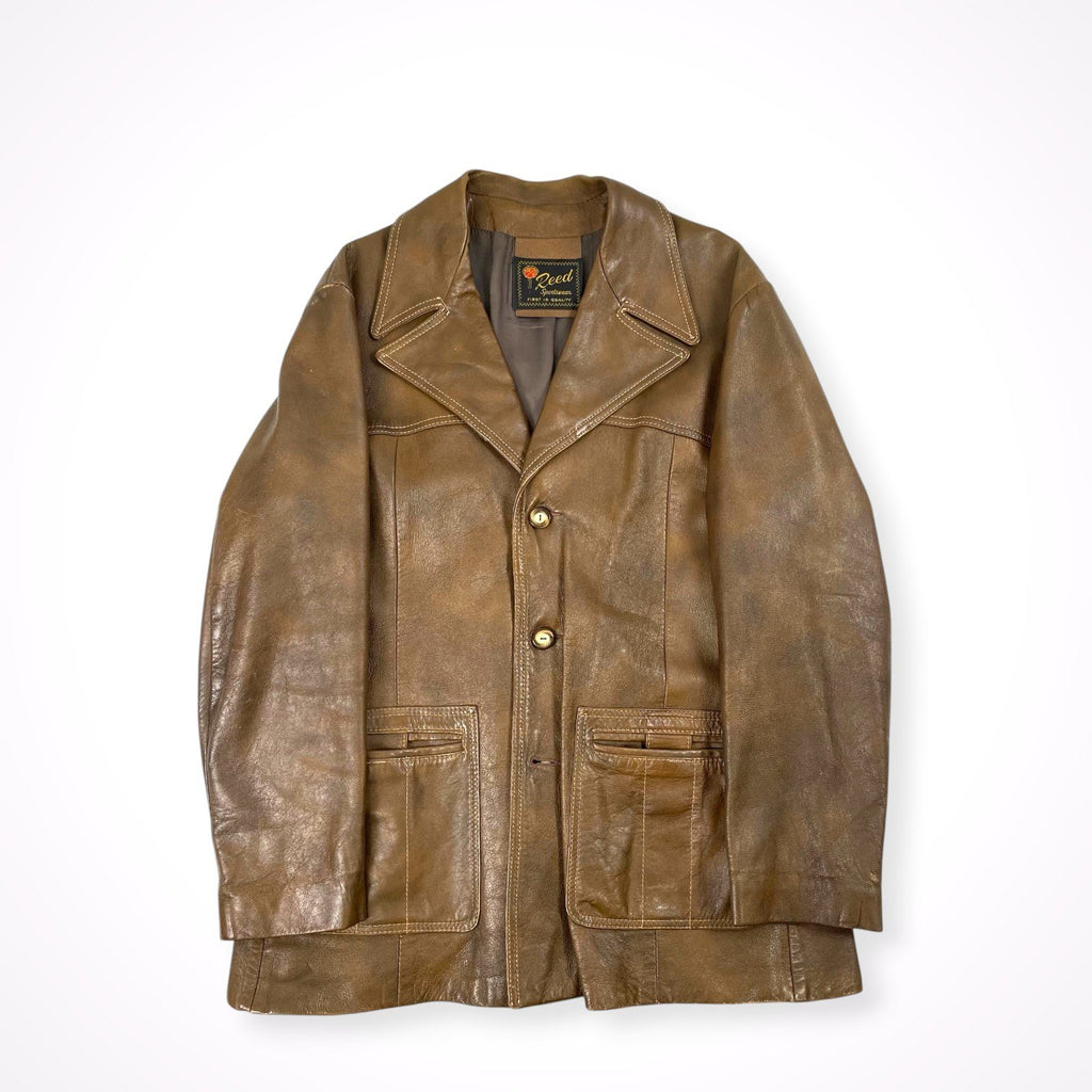 VINTAGE / 70s VINTAGE デザインレザージャケット カーコート SIZE:L程度