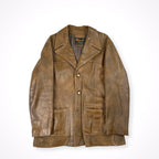 VINTAGE / 70s VINTAGE デザインレザージャケット カーコート SIZE:L程度
