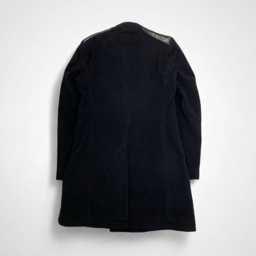 DIET BUTCHER SLIM SKIN ダイエットブッチャー スリムスキン / メルトン ライダースコート スタッズ レザー切替 ブラック SIZE：1