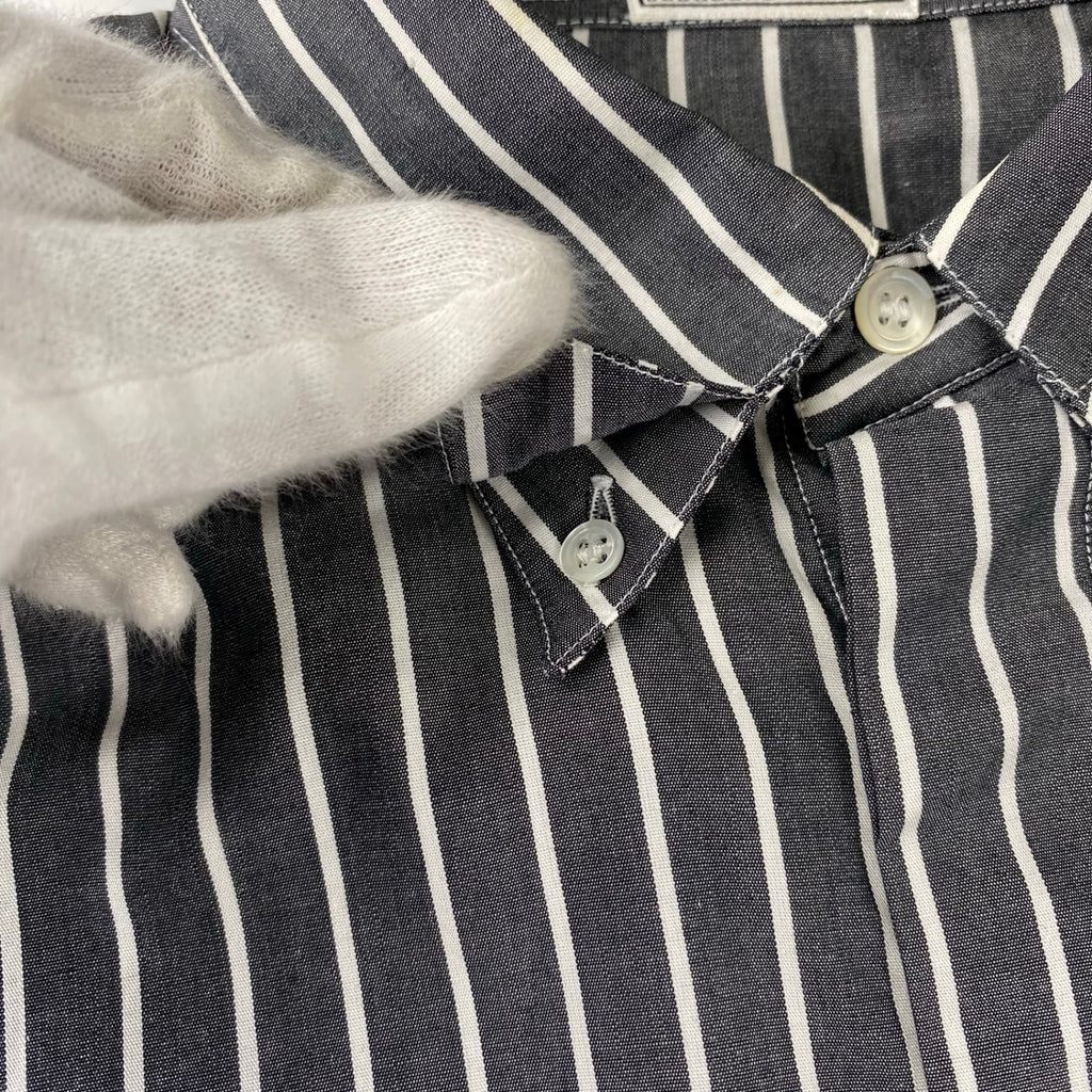 V2 BY VERSACE ベルサーチ ベルサーチェ ヴィンテージ / ストライプ シャツ ボタンダウン ビッグシルエット SIZE：M（XL程度）