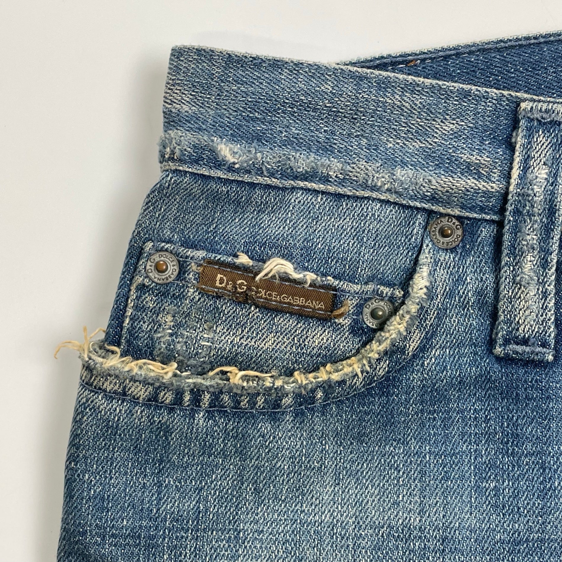 90-00s D&G Dolce＆Gabbana ドルチェアンドガッバーナ / アナーキークラッシュデニム MADE IN ITALY SIZE:W30