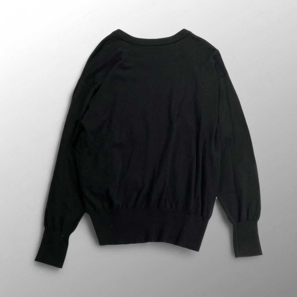 H BEAUTY＆YOUTH エイチビューティーアンドユース / 深Vオープンバック 長袖ニット ブラック SIZE：FREE