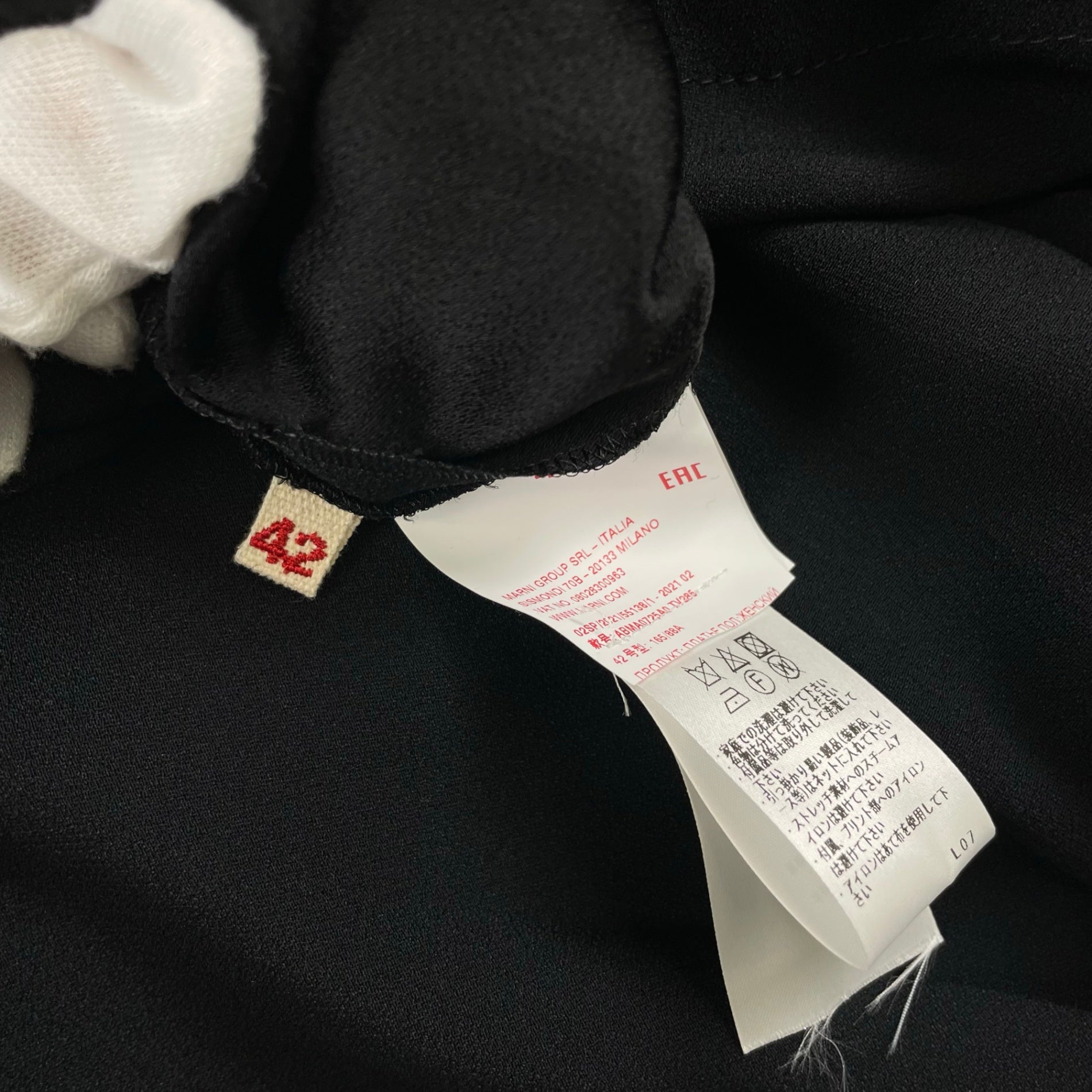 MARNI マルニ / バックリボン フロントギャザーワンピース 未使用品 参考定価：148,000+tax SIZE：42(L程度)