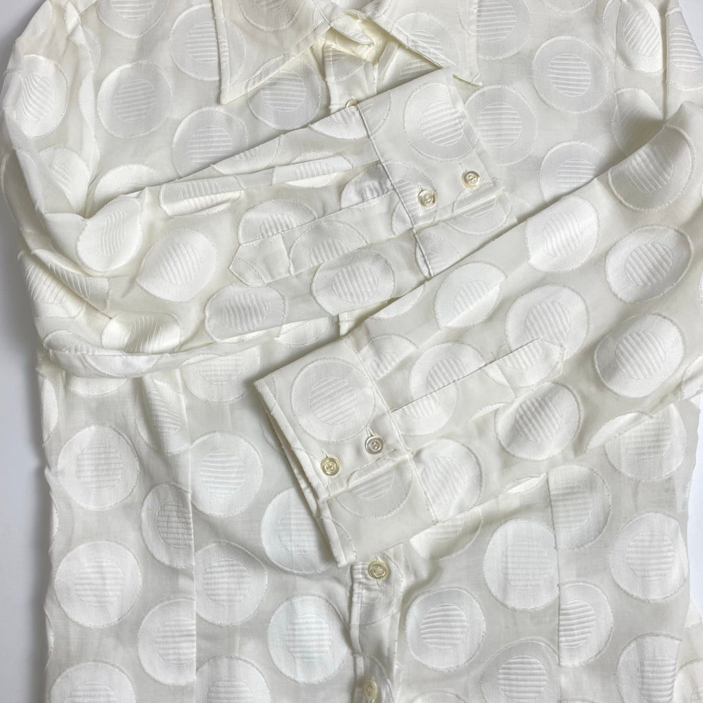 lculson ラクルソン / サークルジャガードシャツ ホワイト MADE IN ITALY SIZE：44