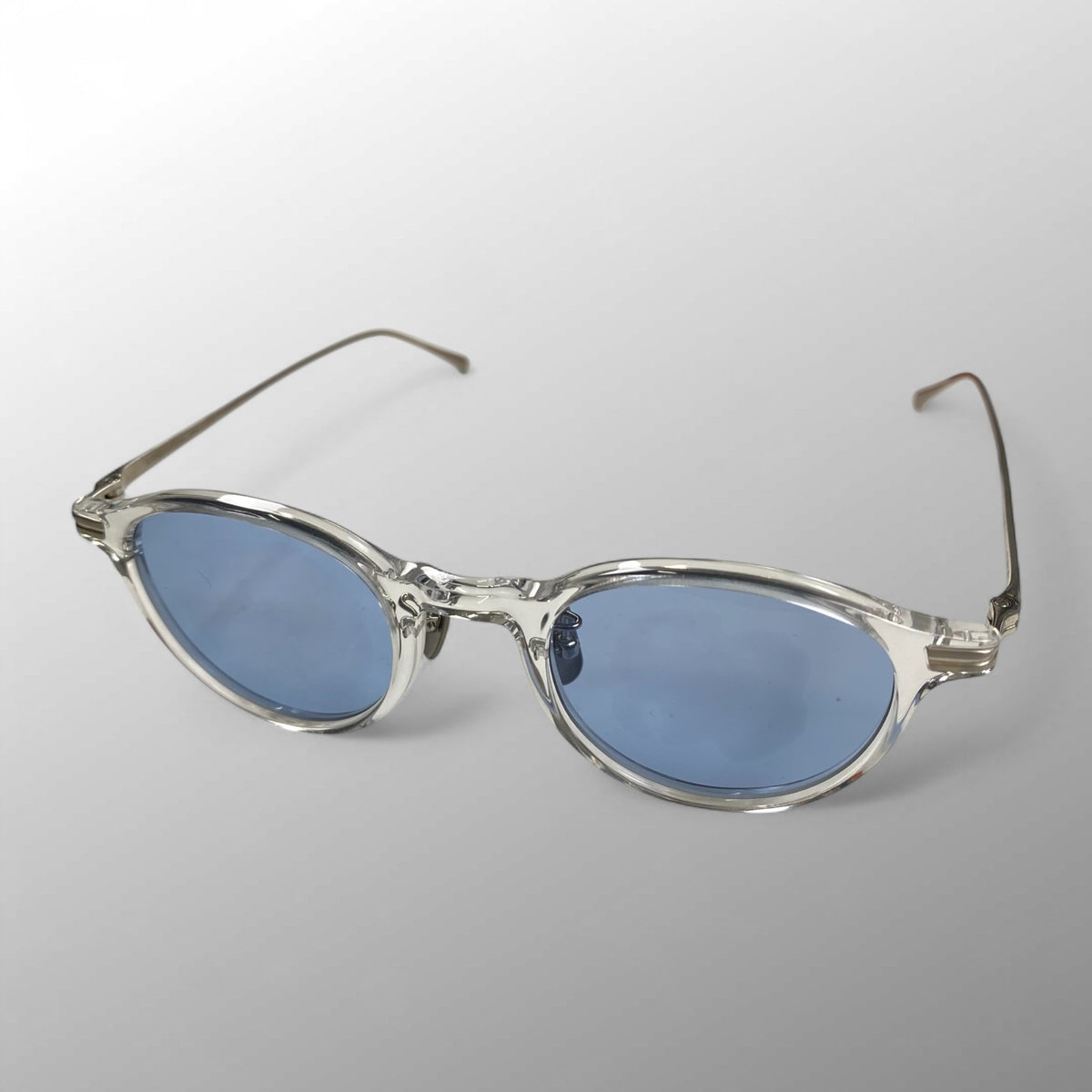 金子眼鏡 ジャパンシリーズ / クリアボストン サングラス 度なしライトブルーレンズ 参考定価：46,000+tax SIZE:47□23-145