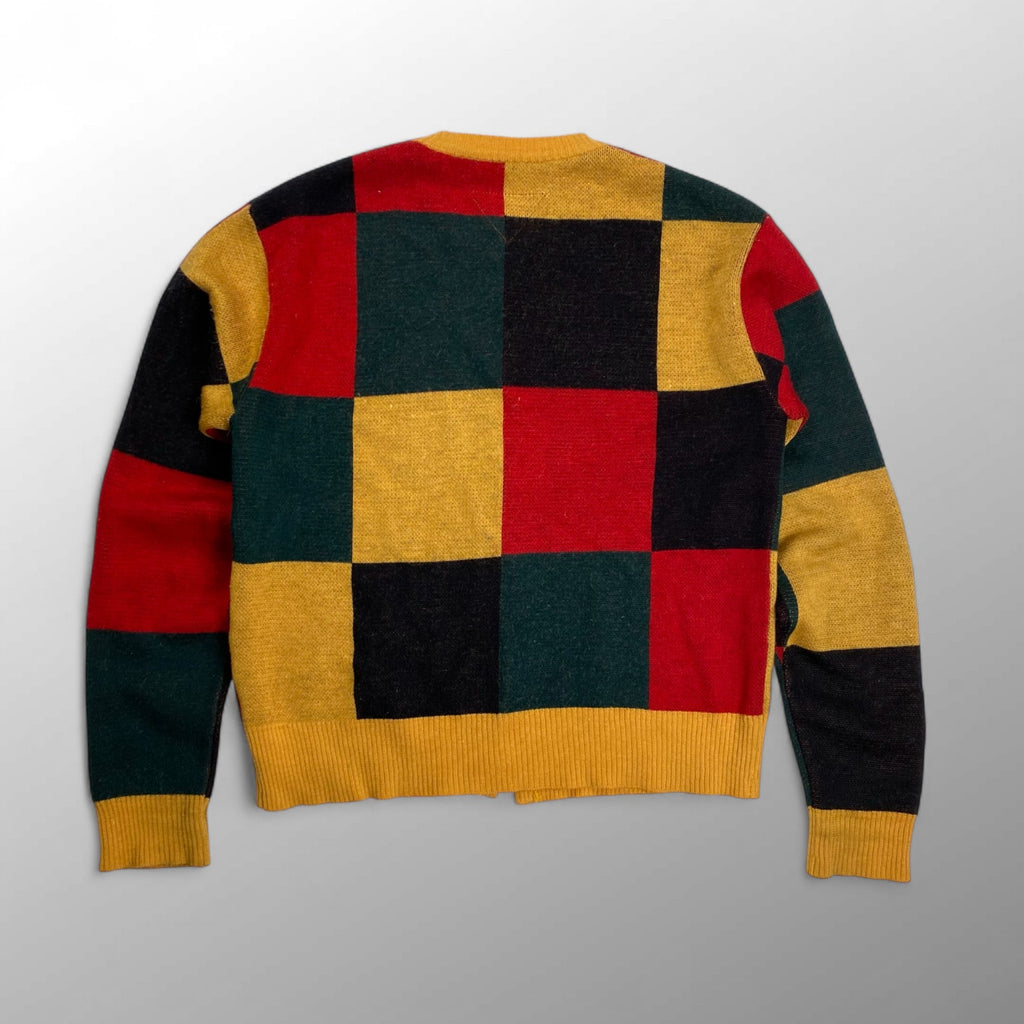 HAI sporting gear ハイ スポーティングギア / VINTAGE ブロックチェック クルーネックニットカーディガン SIZE:S程度