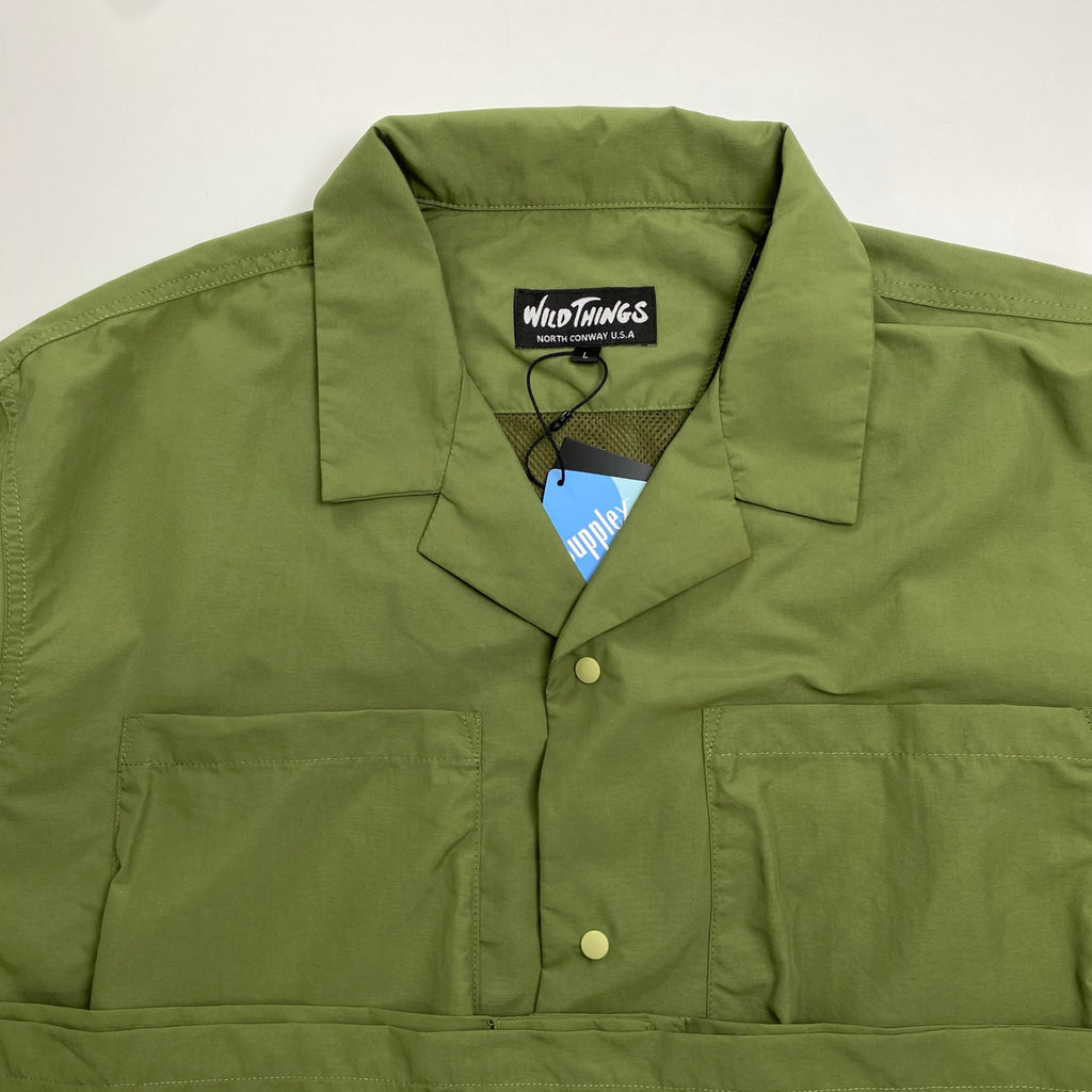 WILD THINGS ワイルドシングス / SUPPLEX CAMP SHIRT オープンカラーシャツ 未使用品 参考定価：13,000+tax SIZE:L