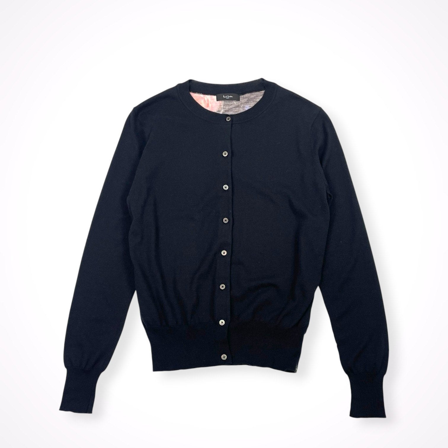 Paul Smith BLACK / フラワープリント クルーネックカーディガン SIZE