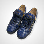 GIUSEPPE ZANOTTI ジュゼッペ ザノッティ / クロコ型押しスニーカー ネイビー 美品 参考定価：90,000程度 SIZE:43