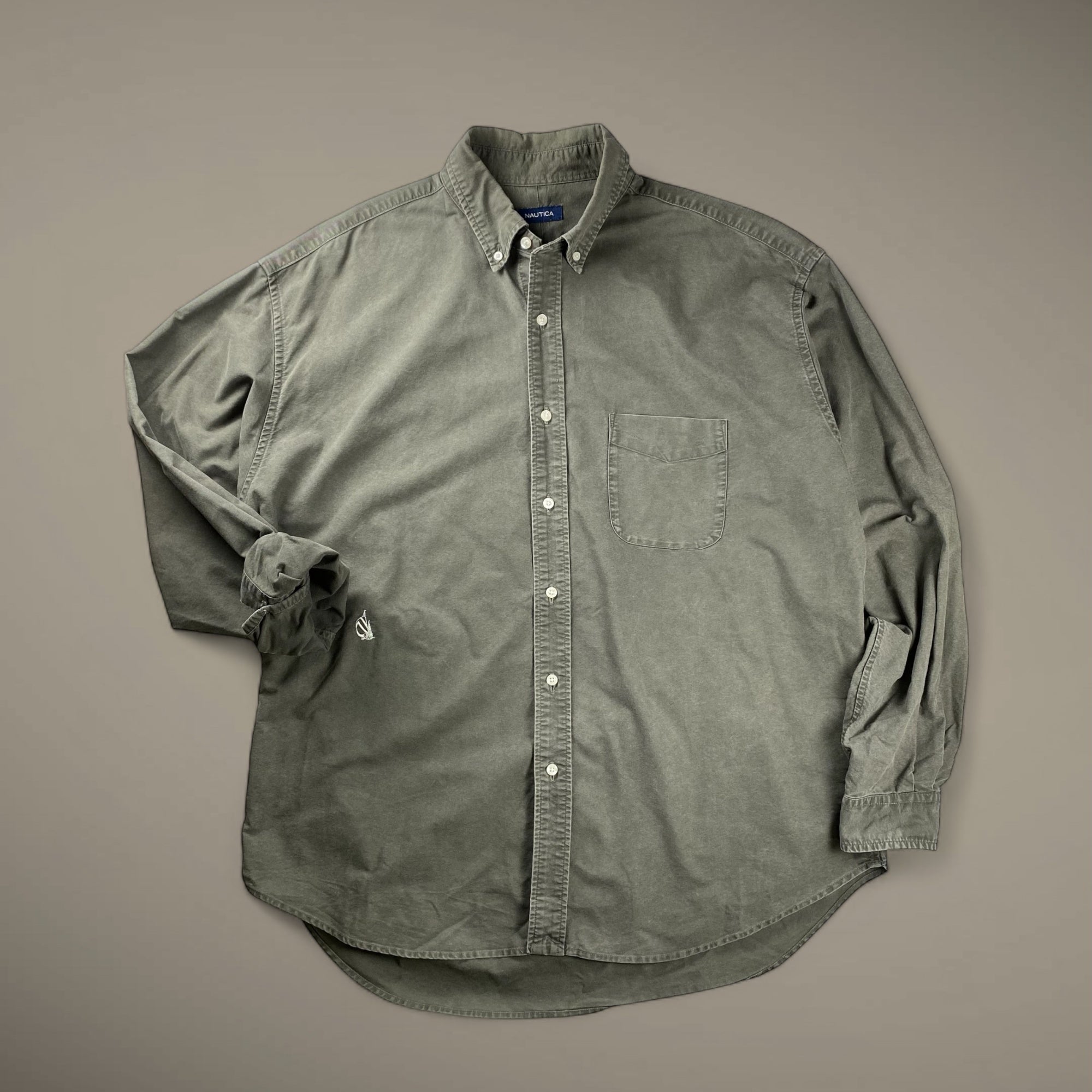 NAUTICA ノーティカ / ビッグ ボタンダウンシャツ 墨黒 長谷川 昭雄 SIZE:XXL