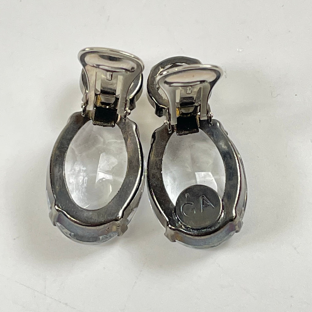 GIORGIO ARMANI / 推定8-90s クリア2トーンイヤリング 参考定価：70,000程度