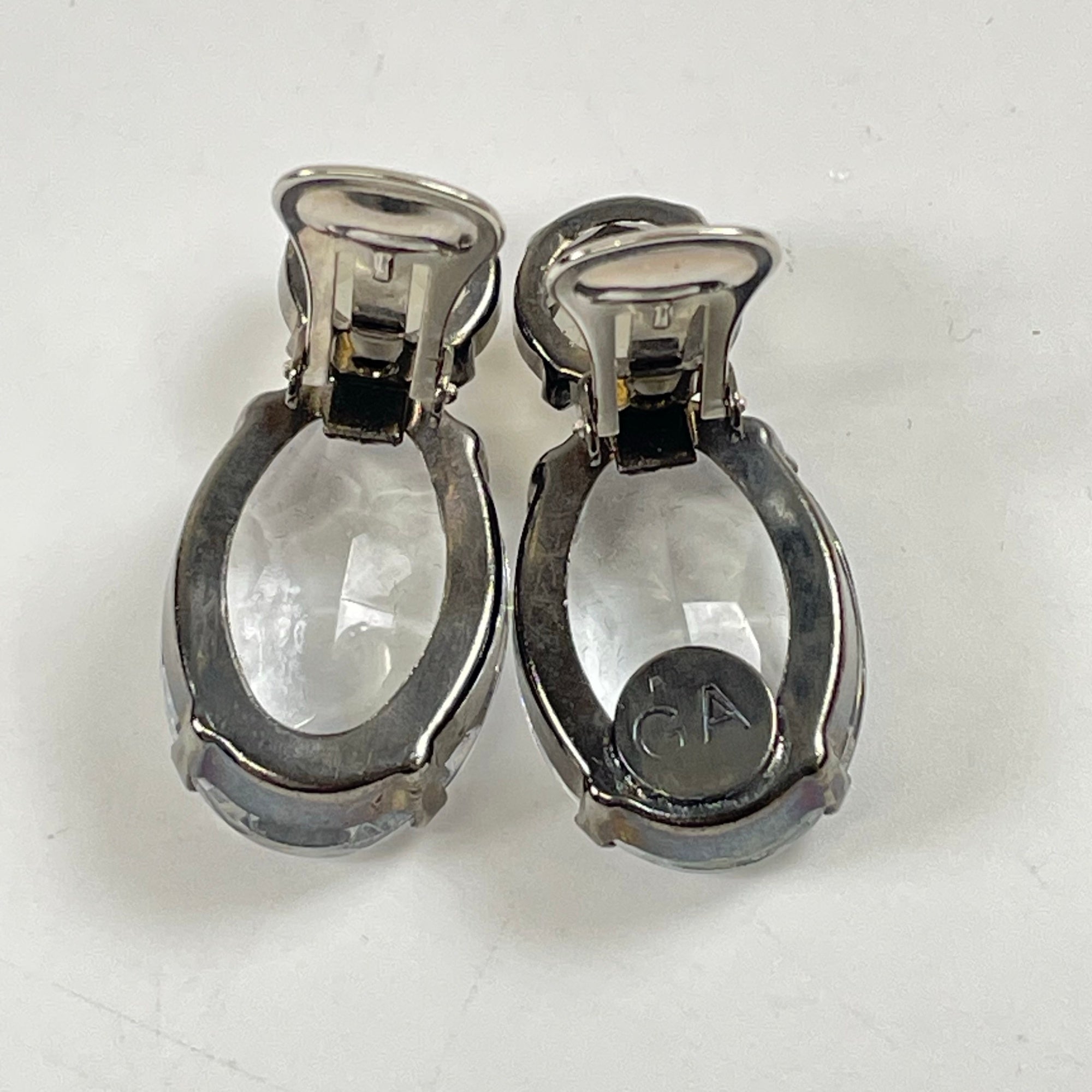 GIORGIO ARMANI / 推定8-90s クリア2トーンイヤリング 参考定価：70,000程度