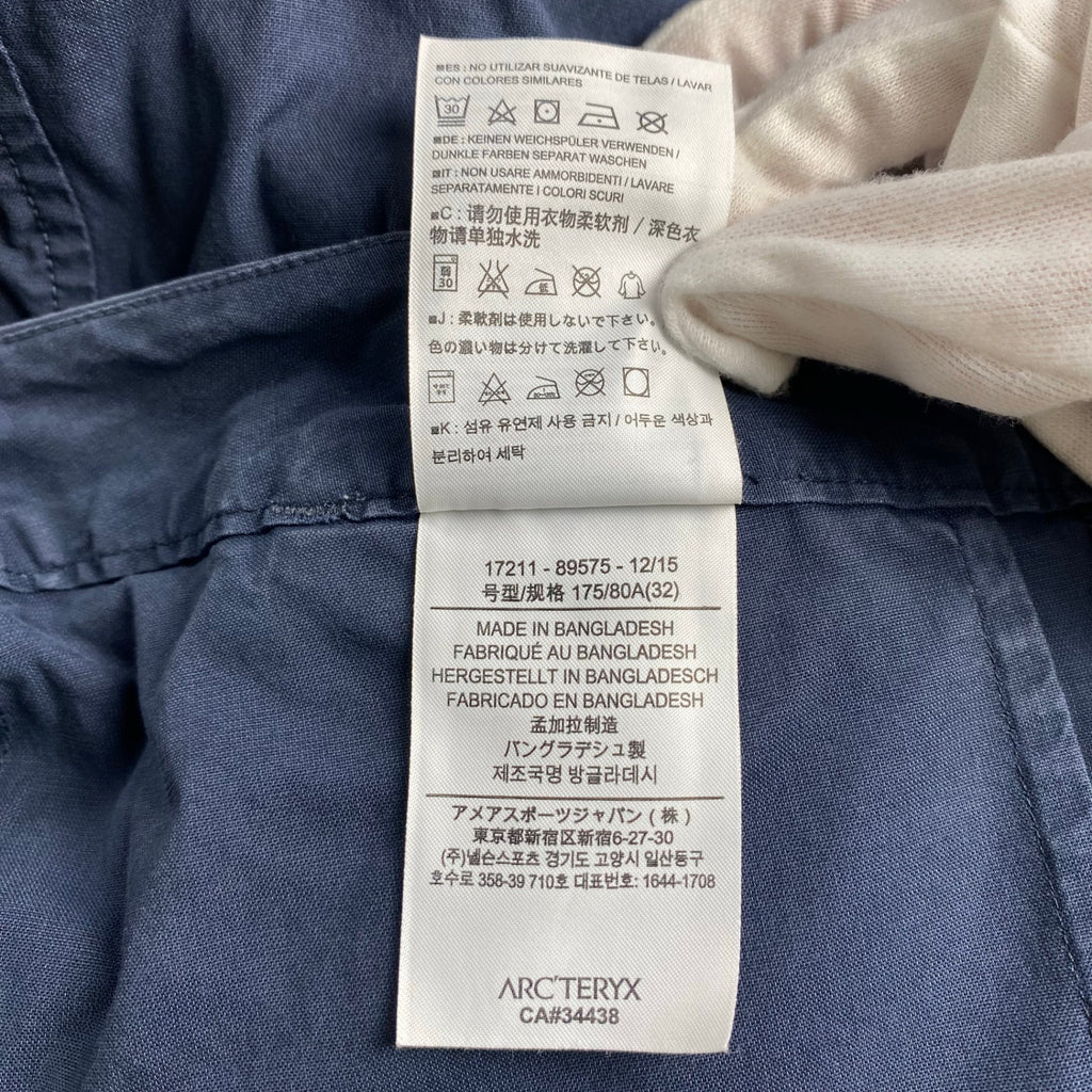 ARC'TERYX アークテリクス / ATLIN CHINO パンツ ネイビー SIZE：W32