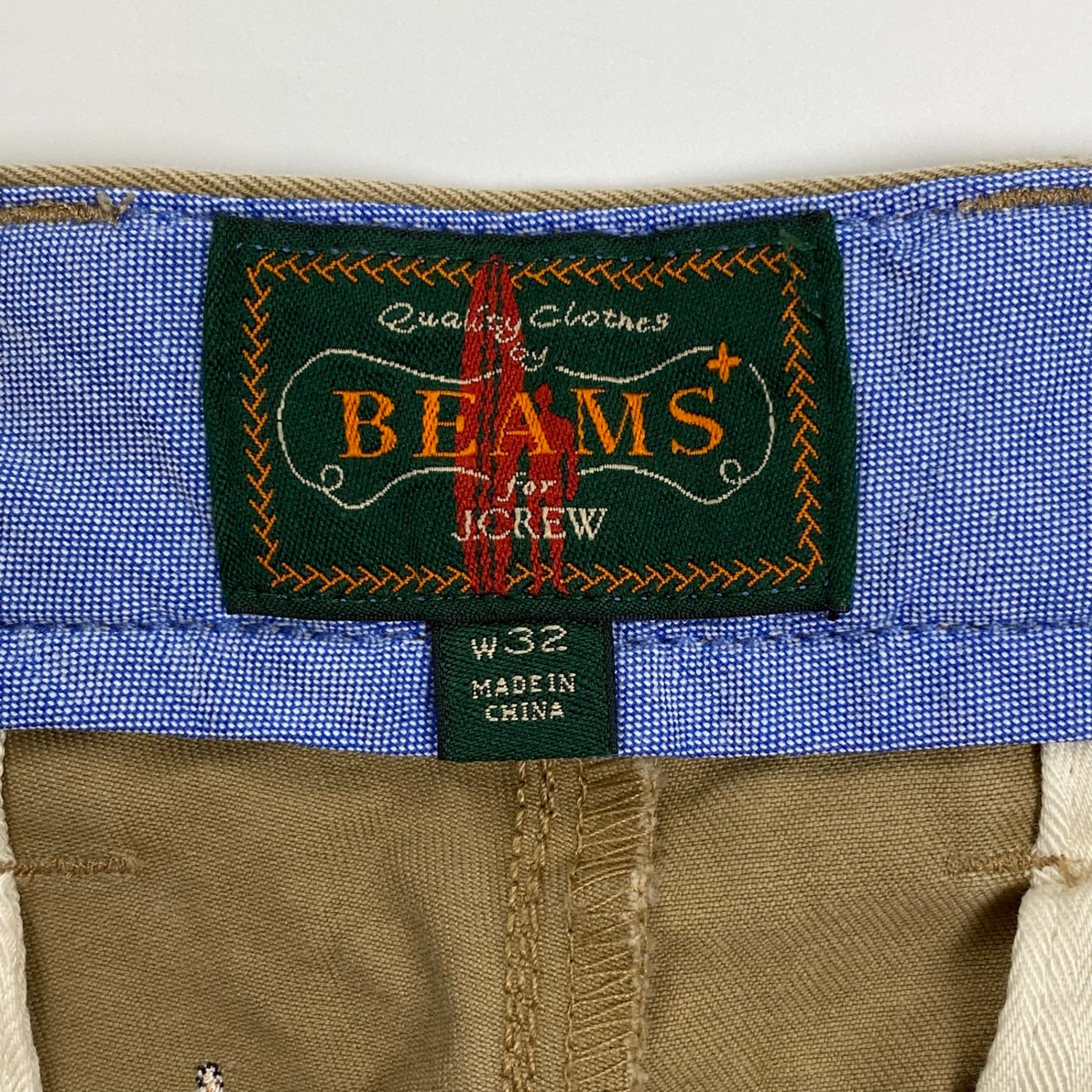 J CREW × BEAMS PLUS ジェイクルー ビームスプラス / コラボ サーファー刺繍 チノパン 参考定価：32,000+tax SIZE:32