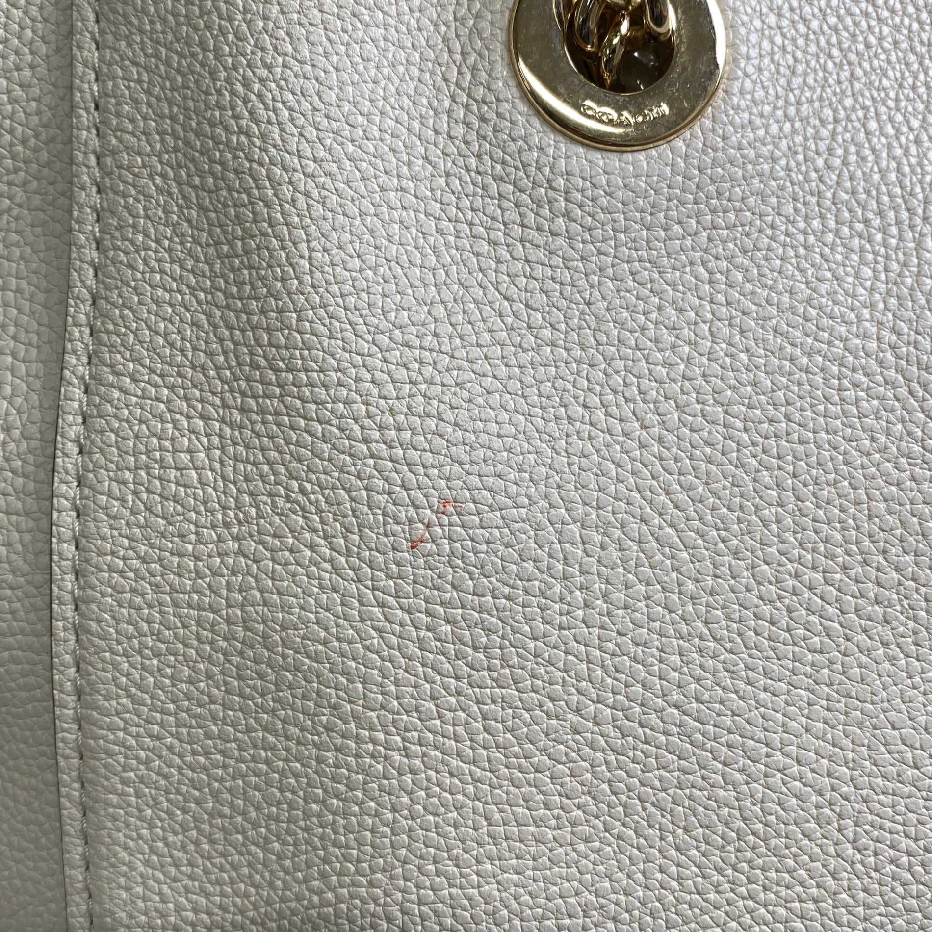 COACH コーチ / ターンロック チェーントートバッグ 本革 ブランドロゴプレート付