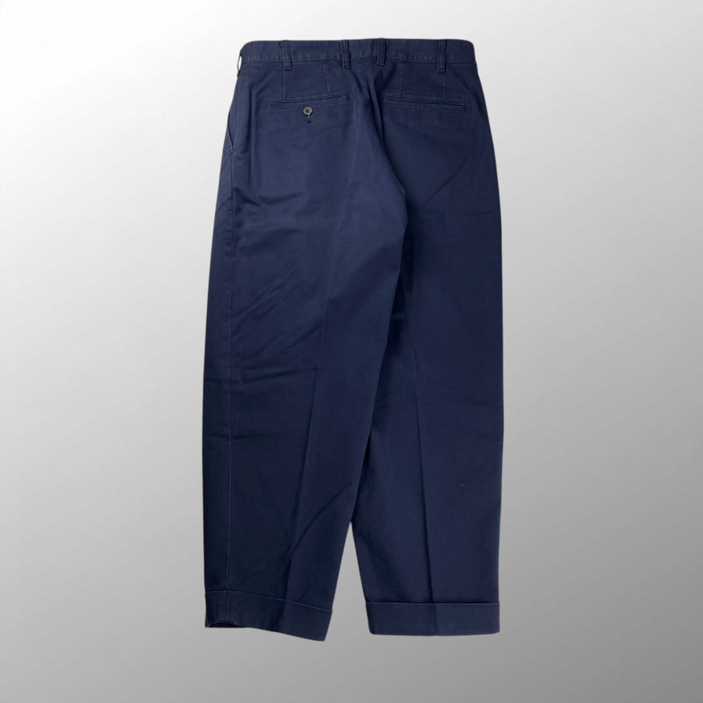 【BEAMS100名品】 BEAMS PLUS ビームスプラス / 2プリーツ パンツ チノ ネイビー SIZE：M