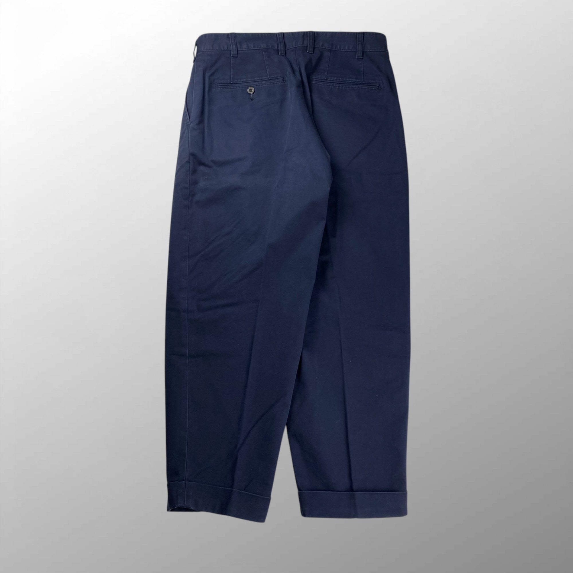 【BEAMS100名品】 BEAMS PLUS ビームスプラス / 2プリーツ パンツ チノ ネイビー SIZE：M