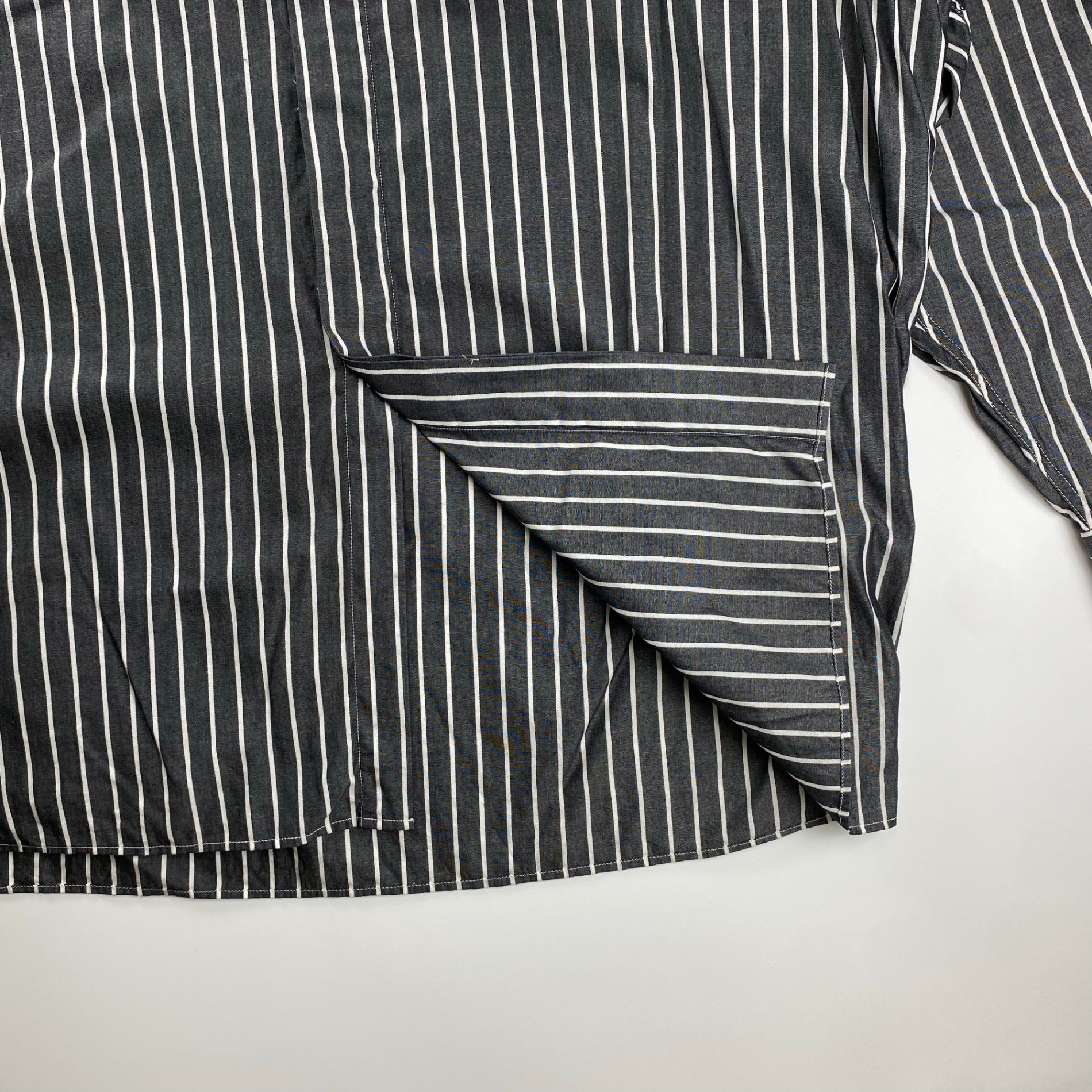 V2 BY VERSACE ベルサーチ ベルサーチェ ヴィンテージ / ストライプ シャツ ボタンダウン ビッグシルエット SIZE：M（XL程度）