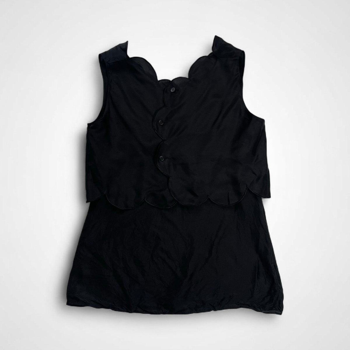 DES PRES デ プレ / シルクハブタエ スカラップブラウス 参考定価：36,000+tax SIZE：FREE