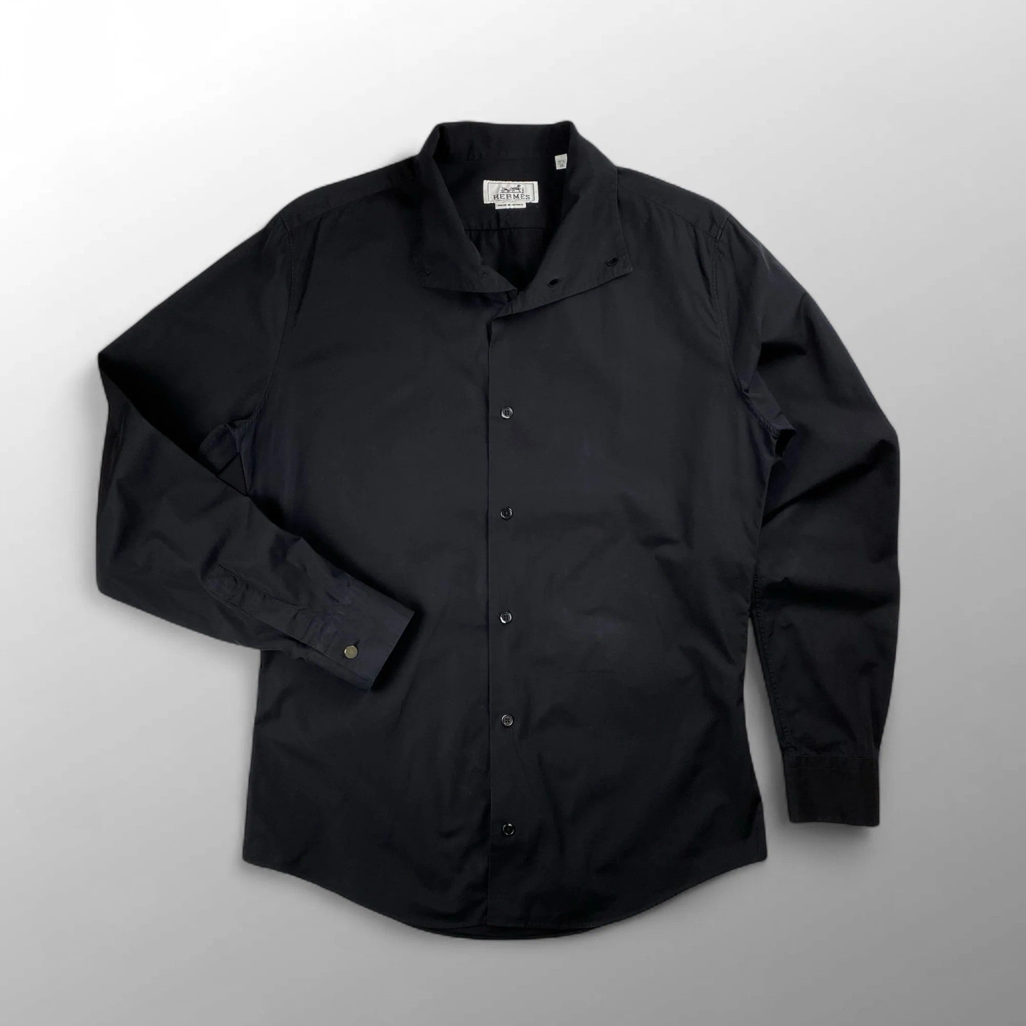 HERMES エルメス / スタンドカラー シャツ セリエボタン 変形デザイン SIZE：39（M程度）
