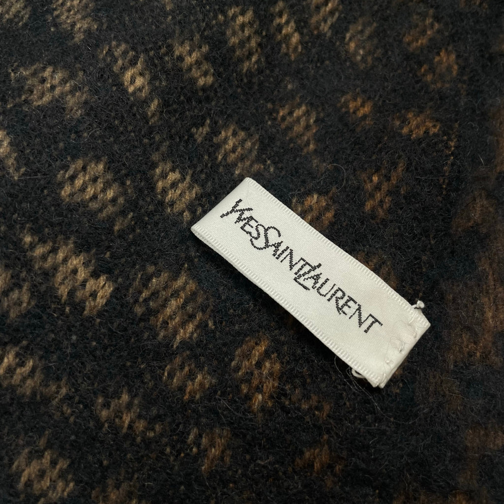 YVES SAINT LAURENT / ヴィンテージ カサンドラロゴ レオパードマフラー