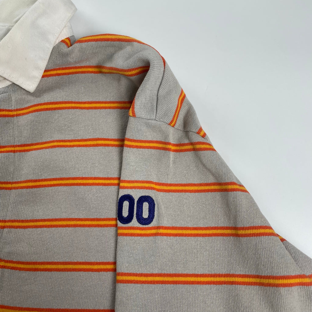 奥田民生コラボ BARBARIAN バーバリアン / ボーダーラガーシャツ 刺繍MIX MADE IN CANADA SIZE:L